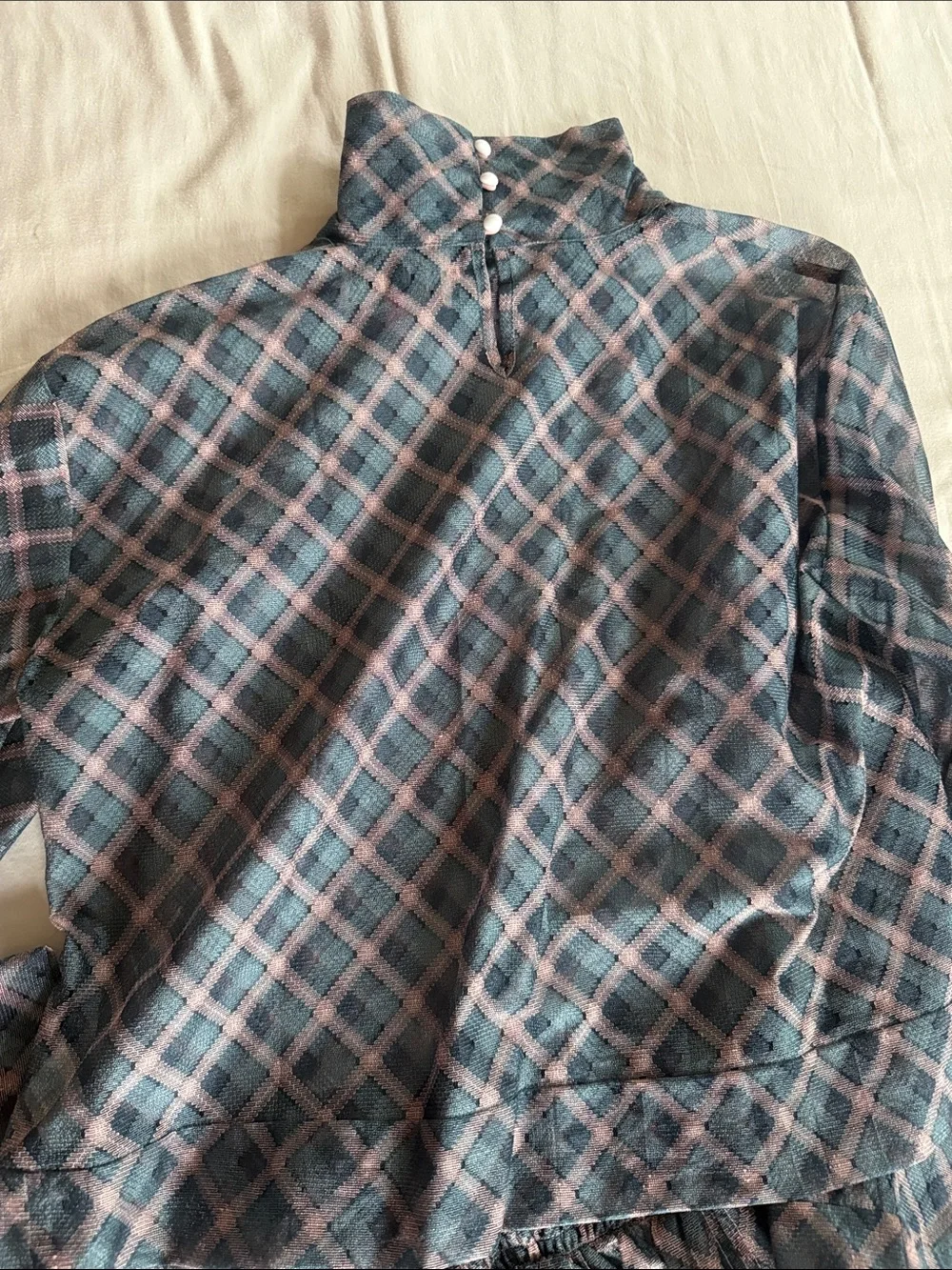 Buru set - Plaid Midi Skirt and matching top - Picture 3 of 4
